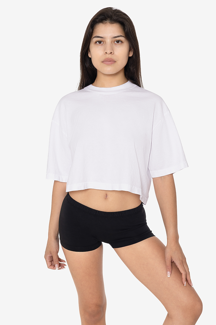 18/1 Oversize Crop Tee White