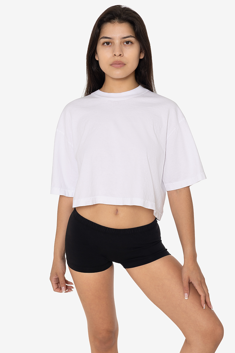 18/1 Oversize Crop Tee White