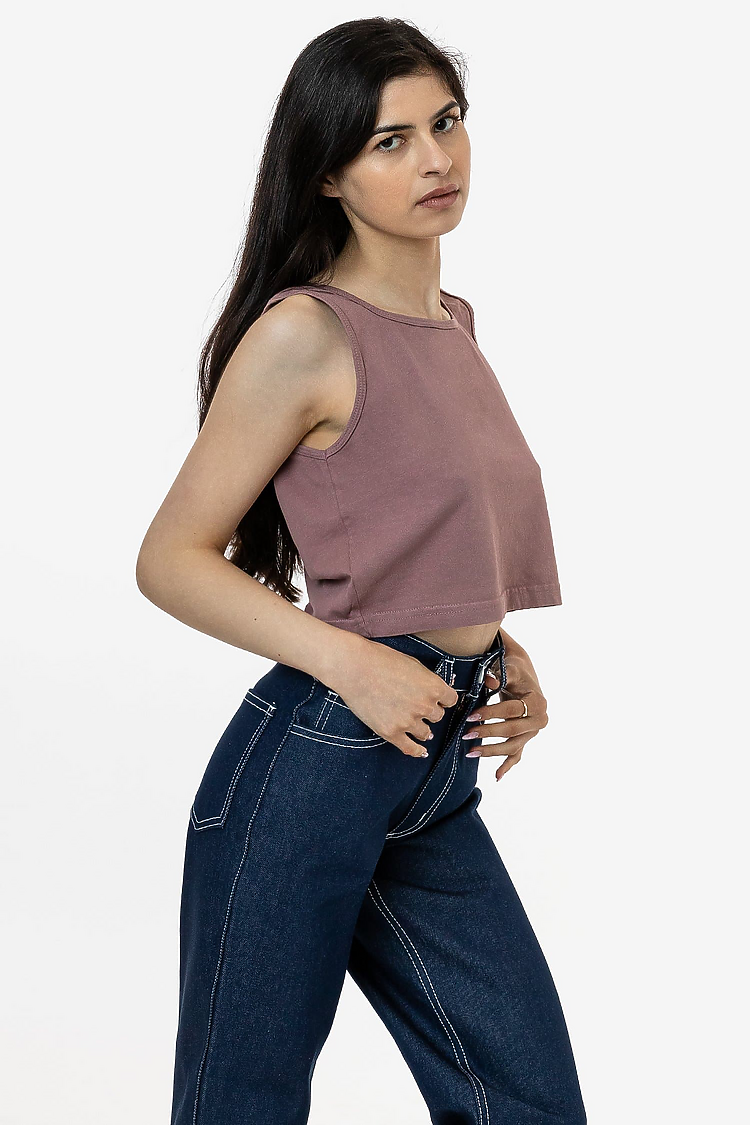 6.5 oz Garment Dye Crop Tank MAUVE
