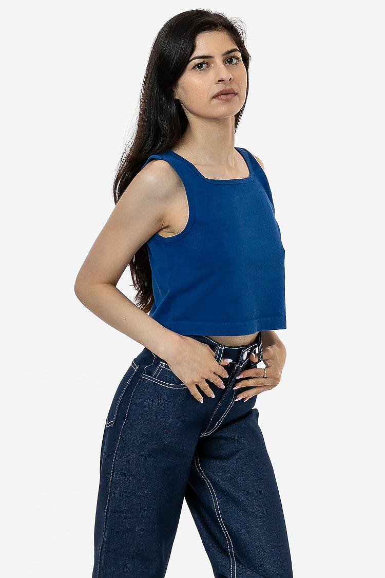 6.5 oz Garment Dye Crop Tank REFLEX BLUE