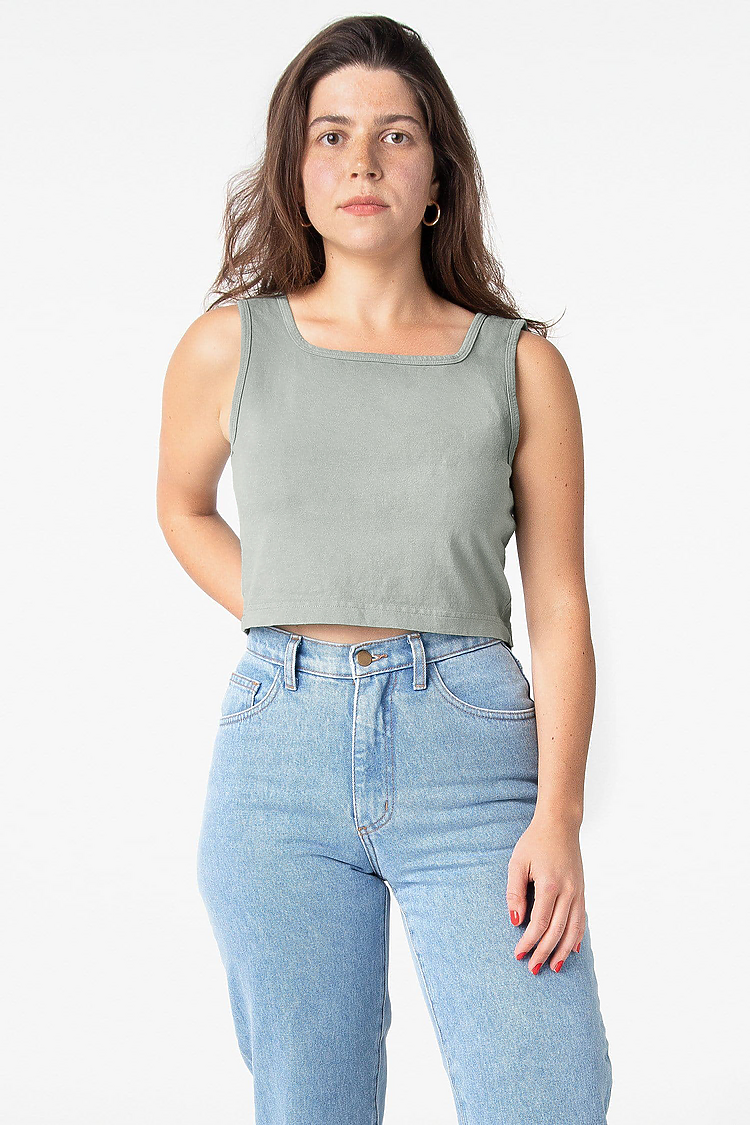 6.5 oz Garment Dye Crop Tank SAGE