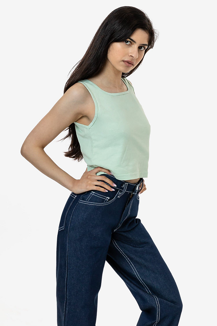 6.5 oz Garment Dye Crop Tank SEA FOAM