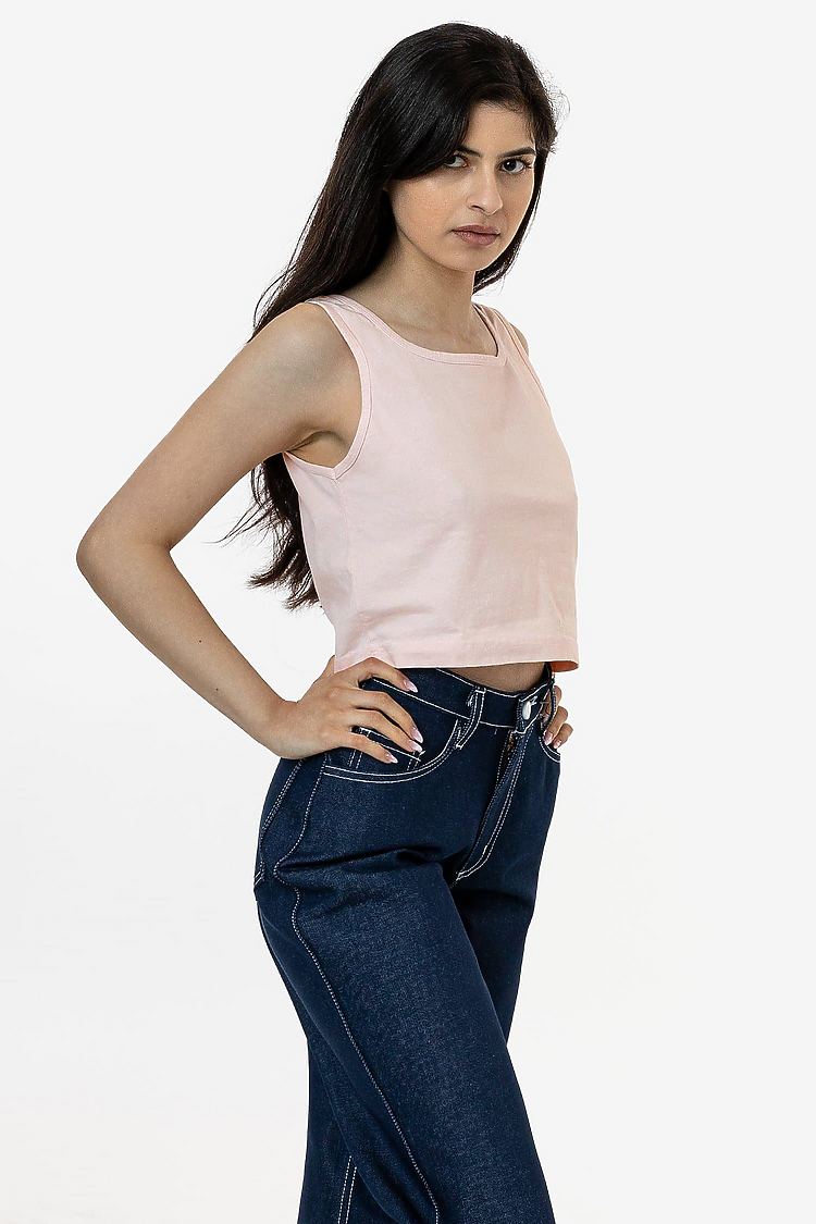 6.5 oz Garment Dye Crop Tank SEASHELL PINK