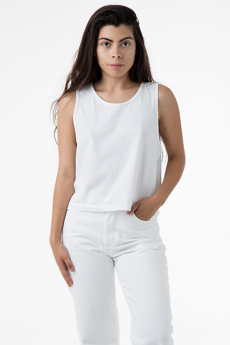 6.5 oz Garment Dye Mid-Tank White