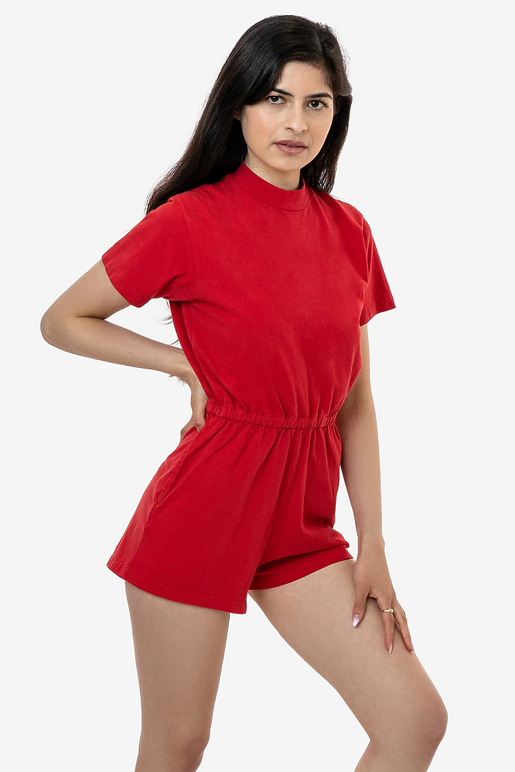 Garment Dye T-Shirt Romper Cherry Red