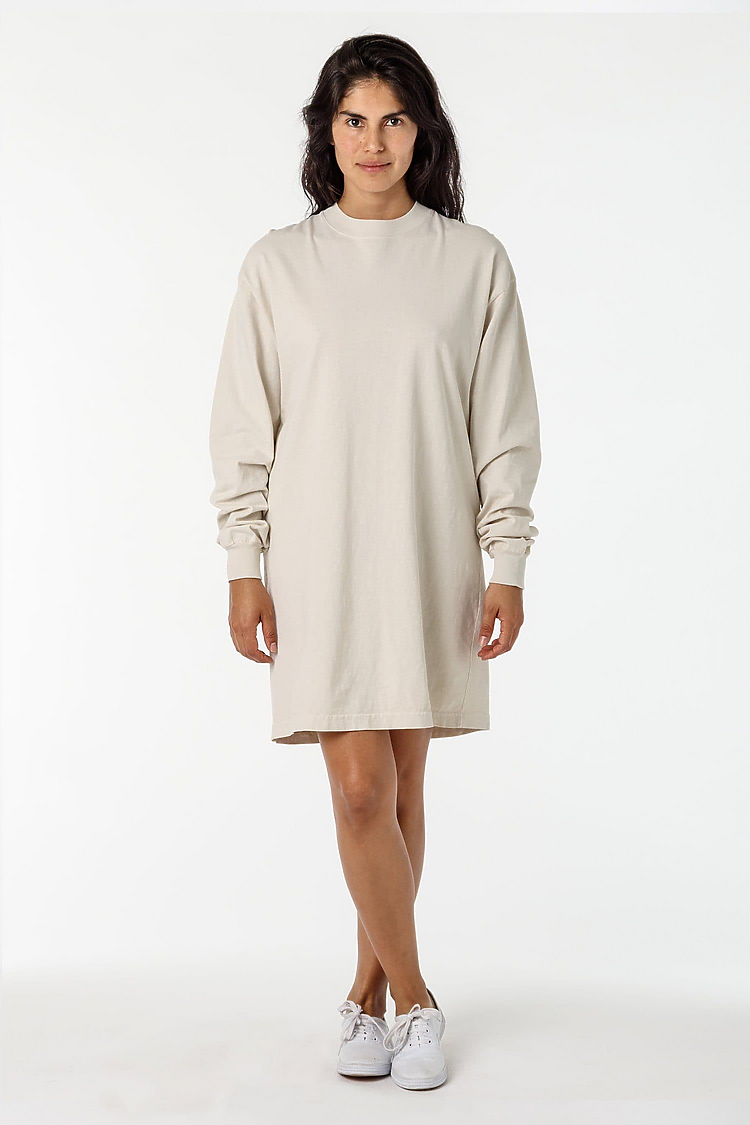 L/S Mock Neck Dress CEMENT