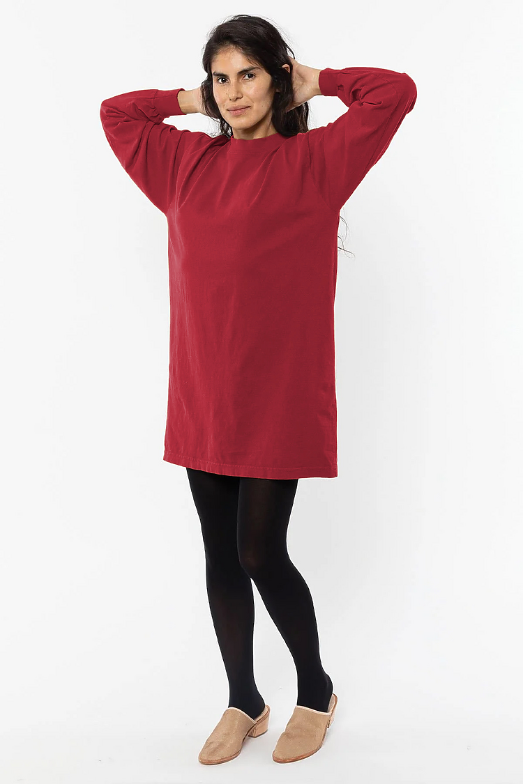 L/S Mock Neck Dress Dark Red