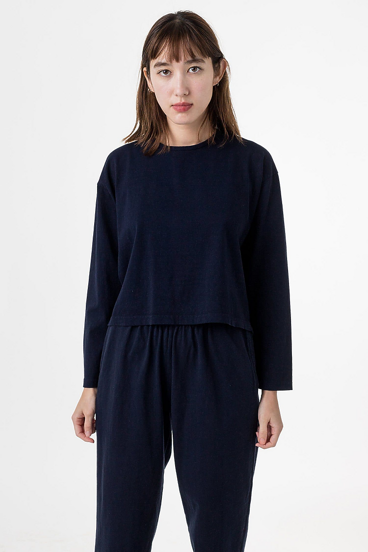 L/S Garment Dye Cropped T NAVY