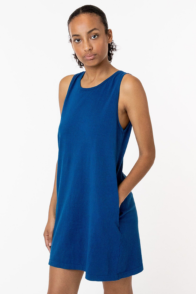 Garment Dye Tank Dress REFLEX BLUE