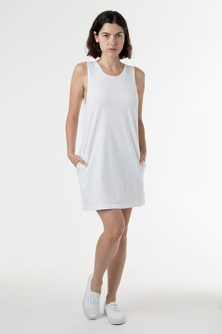 Garment Dye Tank Dress White