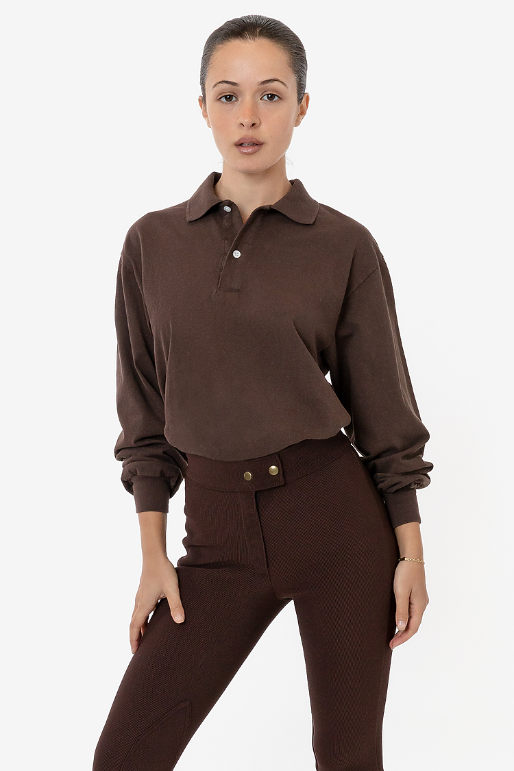 18/1 Polo Long Sleeve CHOCOLATE