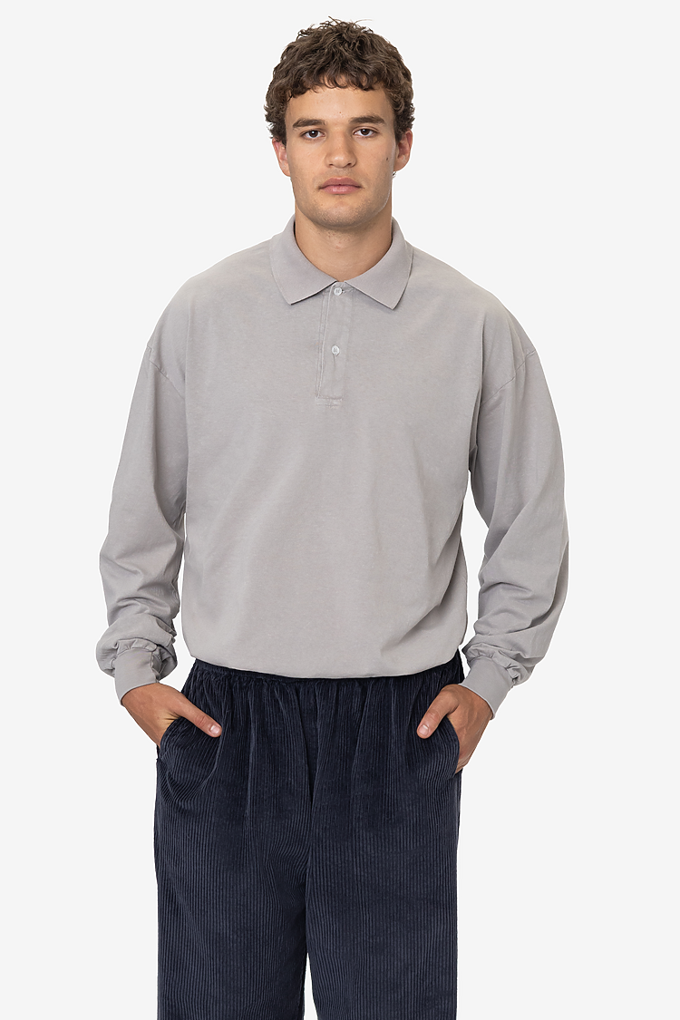 18/1 Polo Long Sleeve Silver Mist