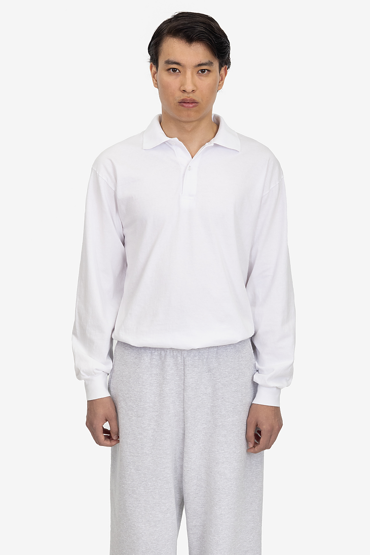 18/1 Polo Long Sleeve White