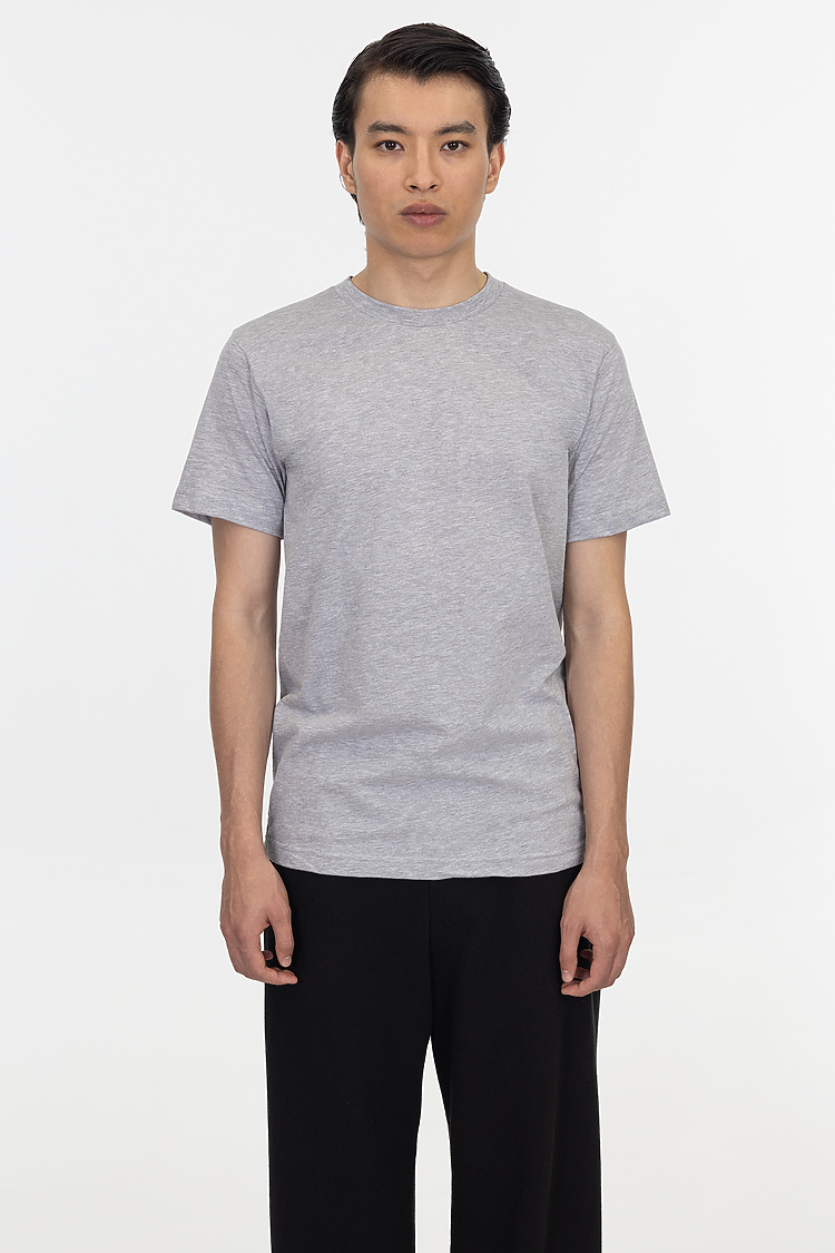 S/S Fine Jersey Crew 4.3 oz HEATHER
