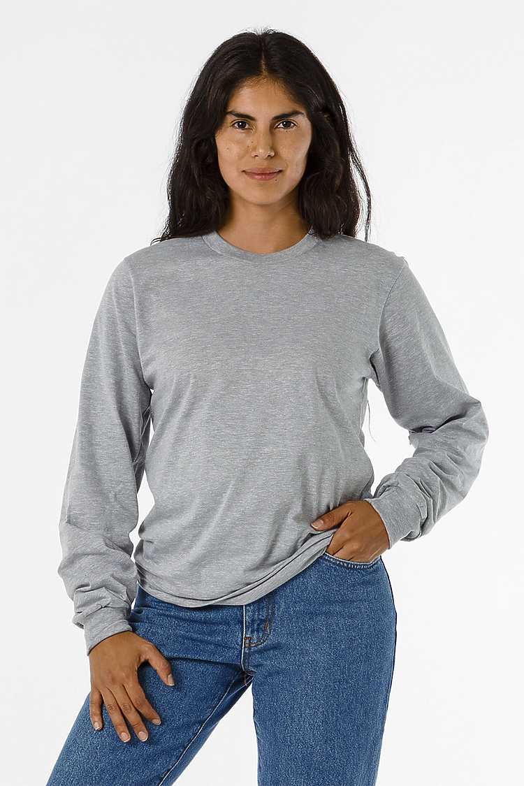 L/S Fine Jersey Crew 4.3oz HEATHER GREY