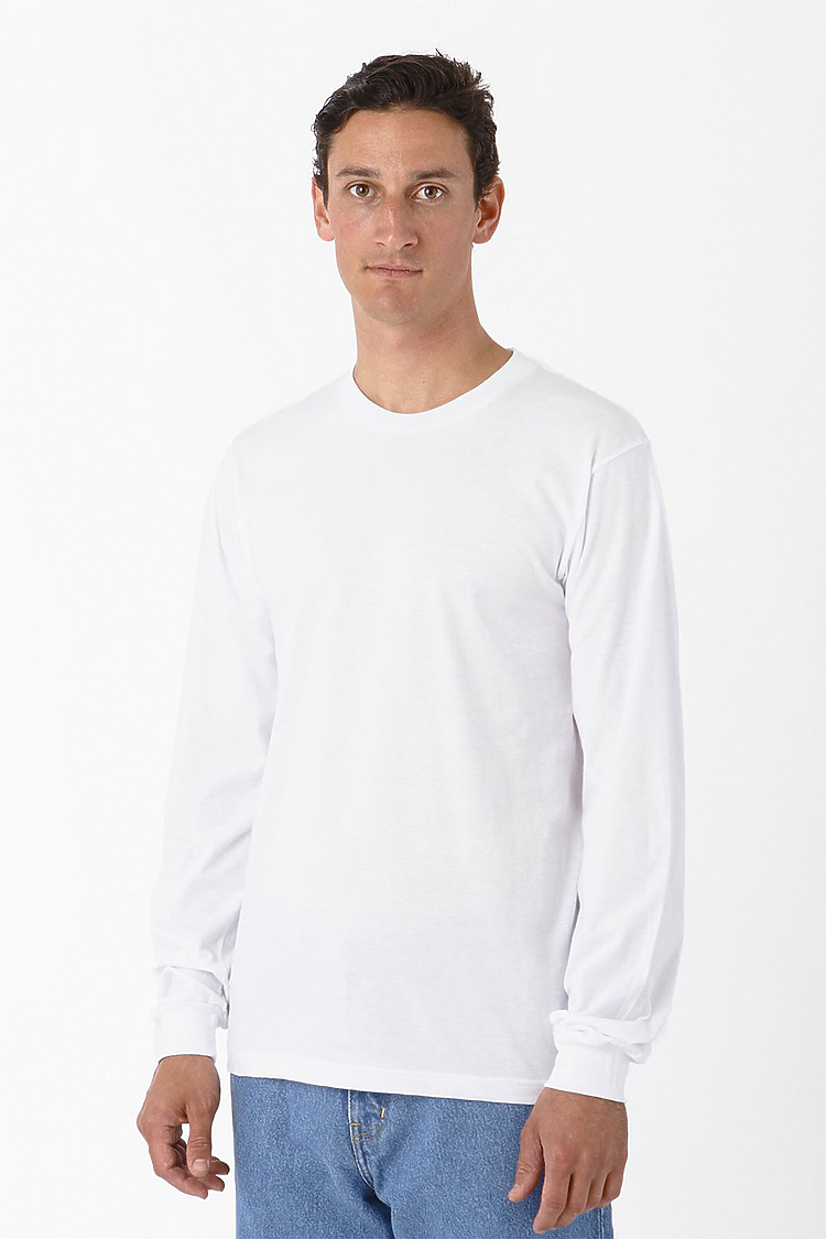 L/S Fine Jersey Crew 4.3oz WHITE