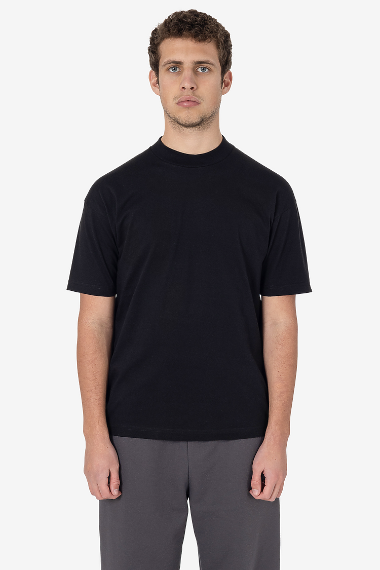 S/S Mock Crew Neck 6.0oz Heavy Black
