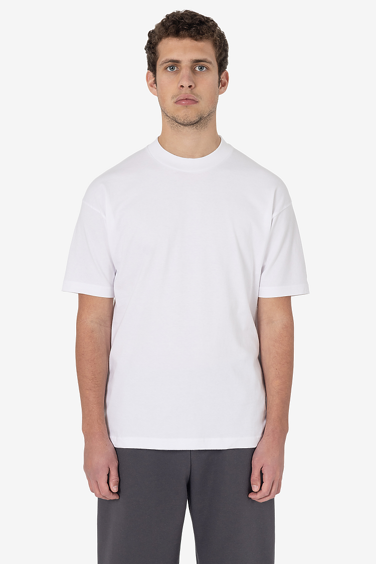 S/S Mock Crew Neck 6.0oz Heavy White