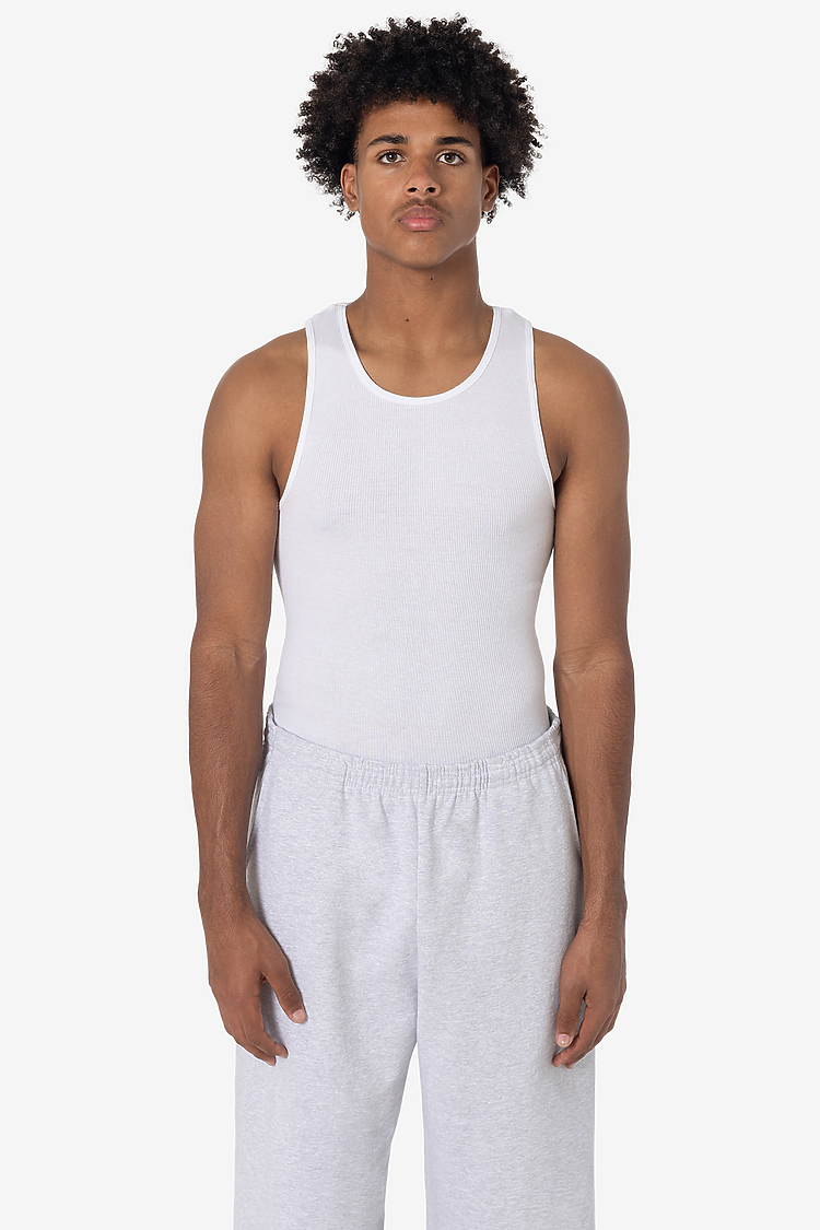 5.6oz GD 2X1 Tubular Rib Tank White