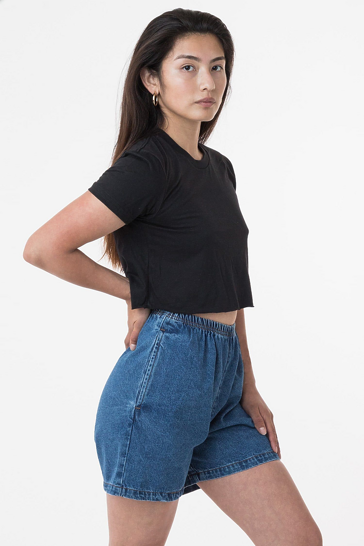 FINE JERSEY S/S CROP T Black