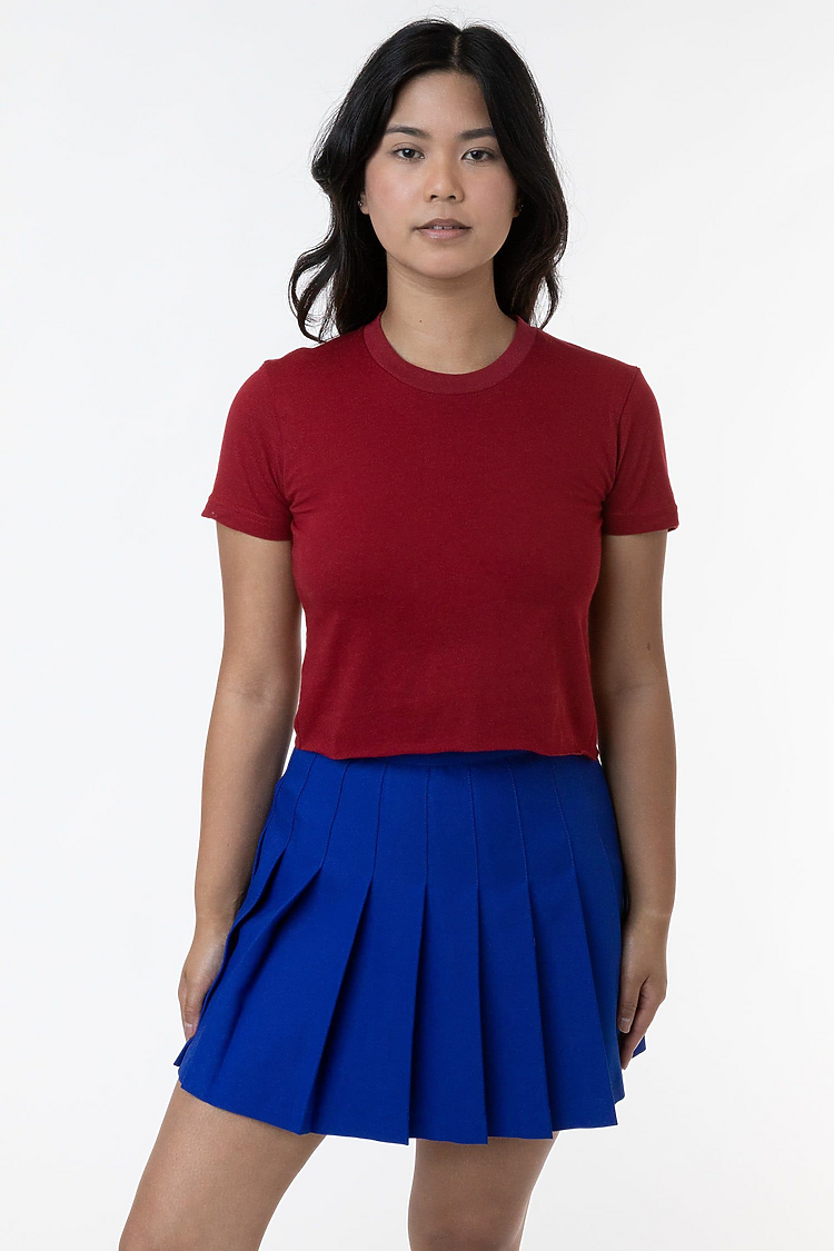 FINE JERSEY S/S CROP T CRANBERRY