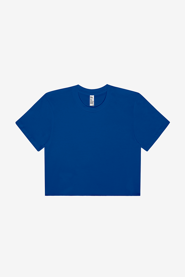 FINE JERSEY S/S CROP T LAPIS BLUE