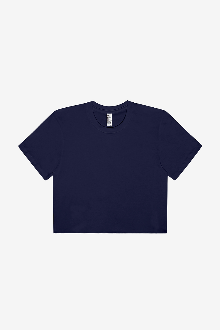FINE JERSEY S/S CROP T NAVY
