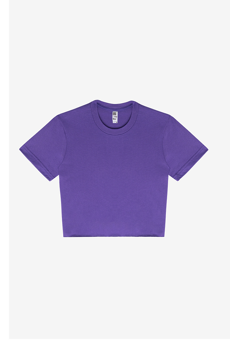 FINE JERSEY S/S CROP T PURPLE