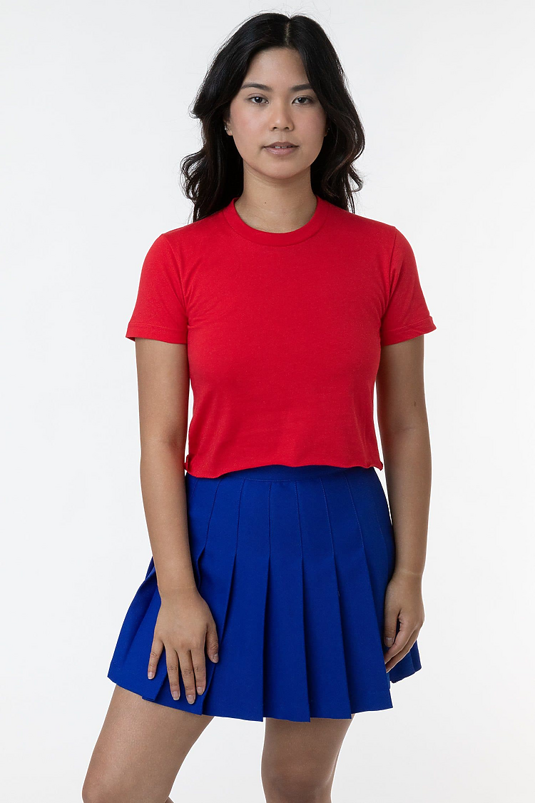 FINE JERSEY S/S CROP T RED
