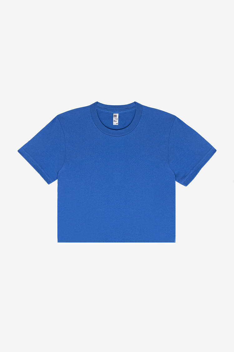FINE JERSEY S/S CROP T ROYAL BLUE
