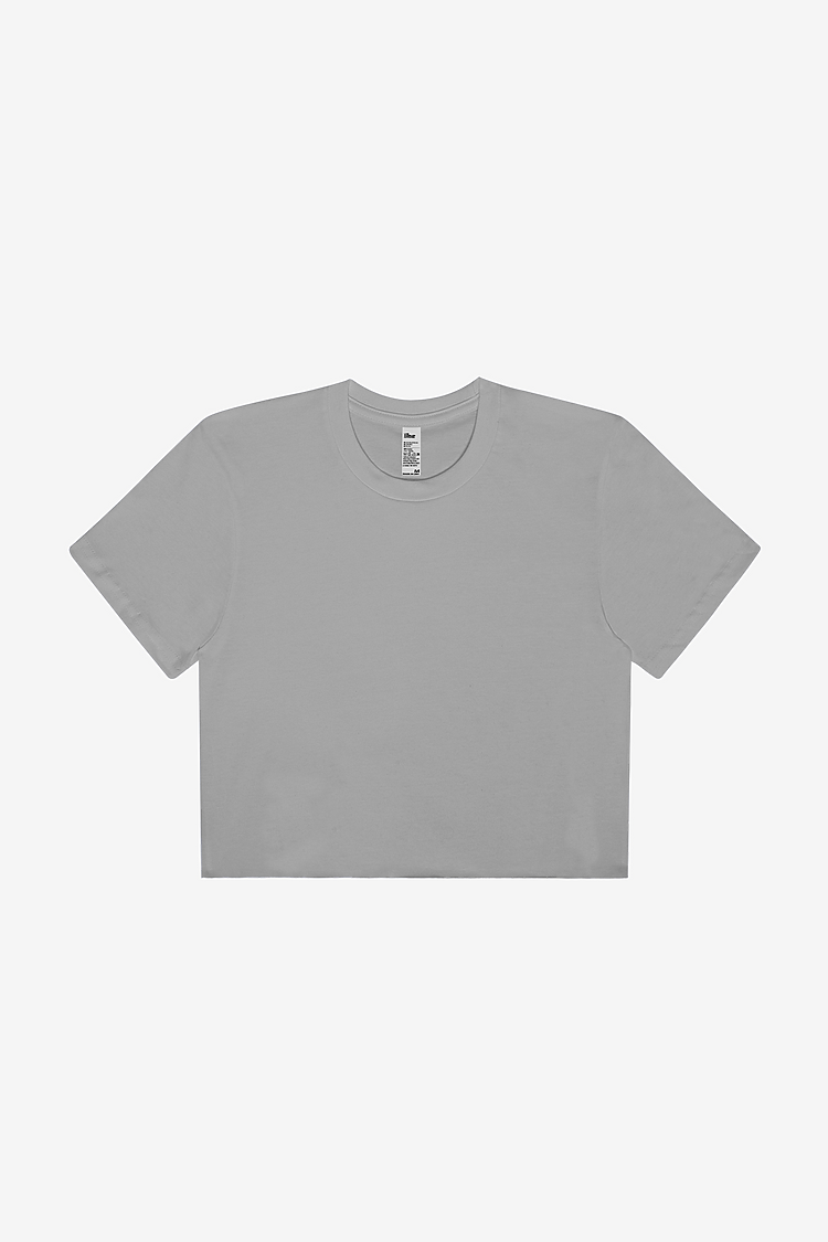 FINE JERSEY S/S CROP T SILVER