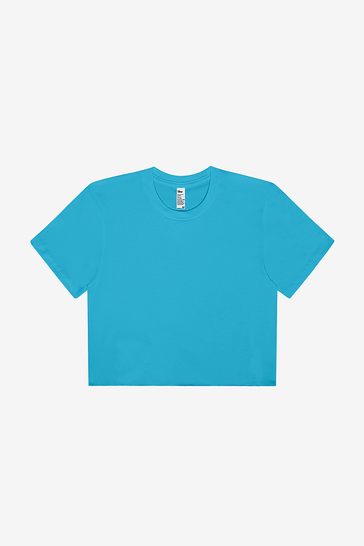 FINE JERSEY S/S CROP T TEAL