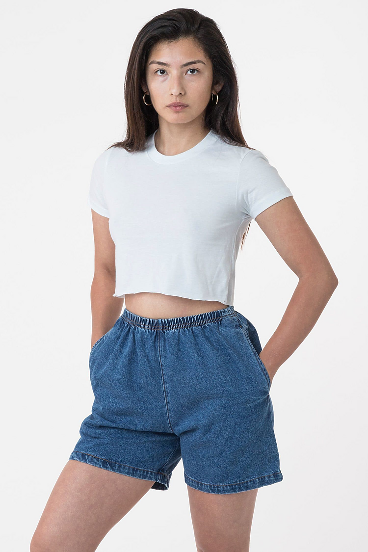 FINE JERSEY S/S CROP T WHITE