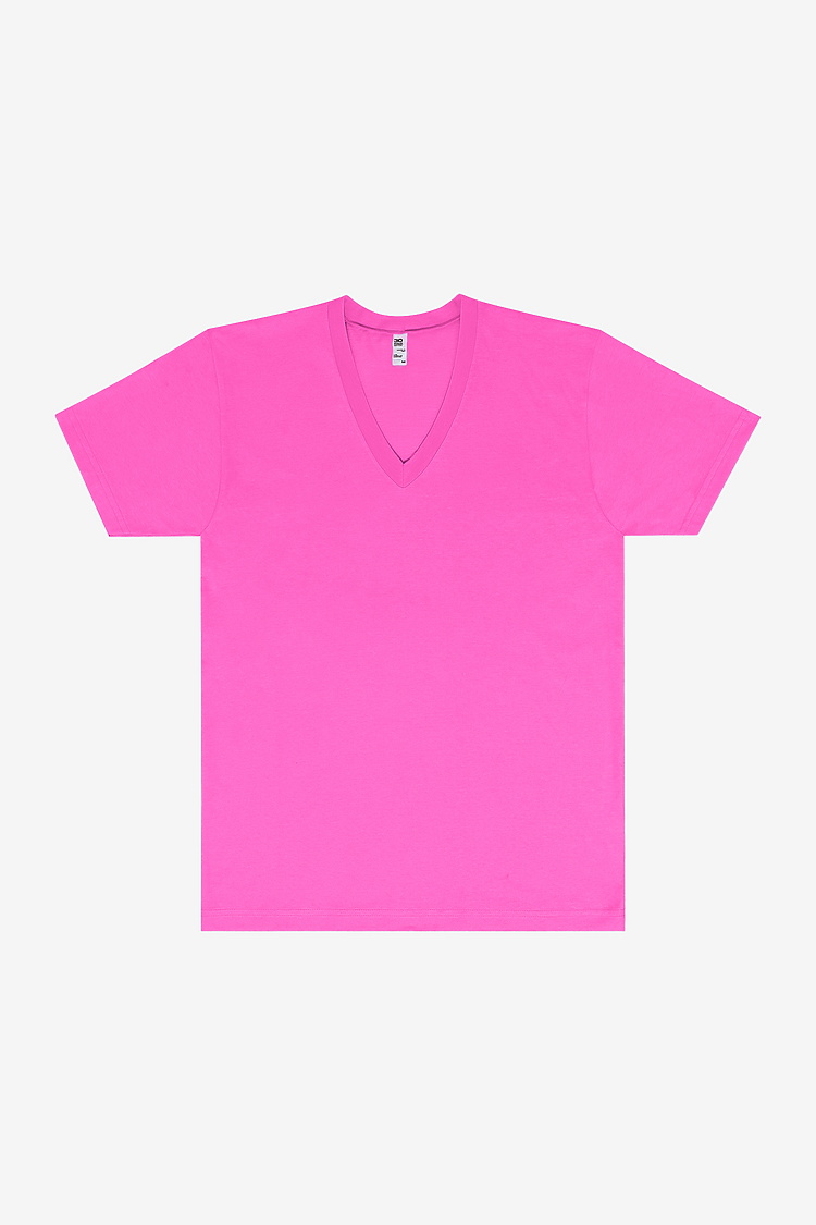 S/S Fine Jersey V-Neck 4.3 oz FUCHSIA