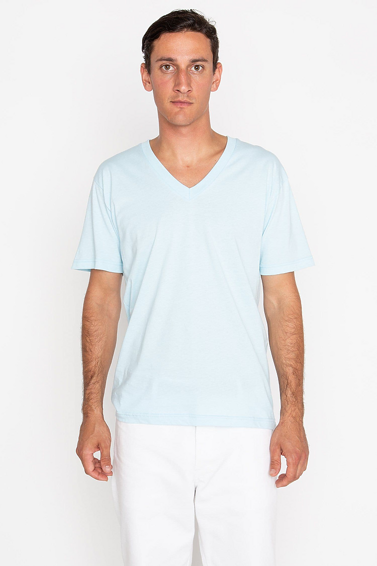 S/S Fine Jersey V-Neck 4.3 oz LIGHT BLUE