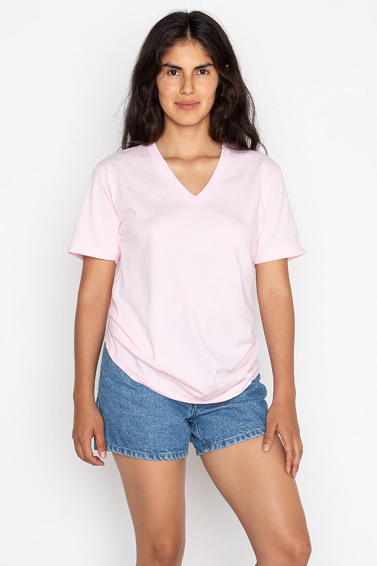 S/S Fine Jersey V-Neck 4.3 oz LIGHT PINK