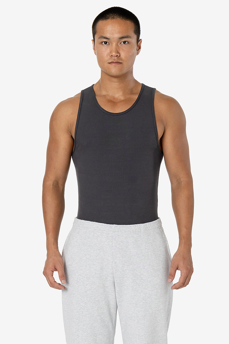 2x1 Cotton Spandex Rib Tank Dolphin Blue