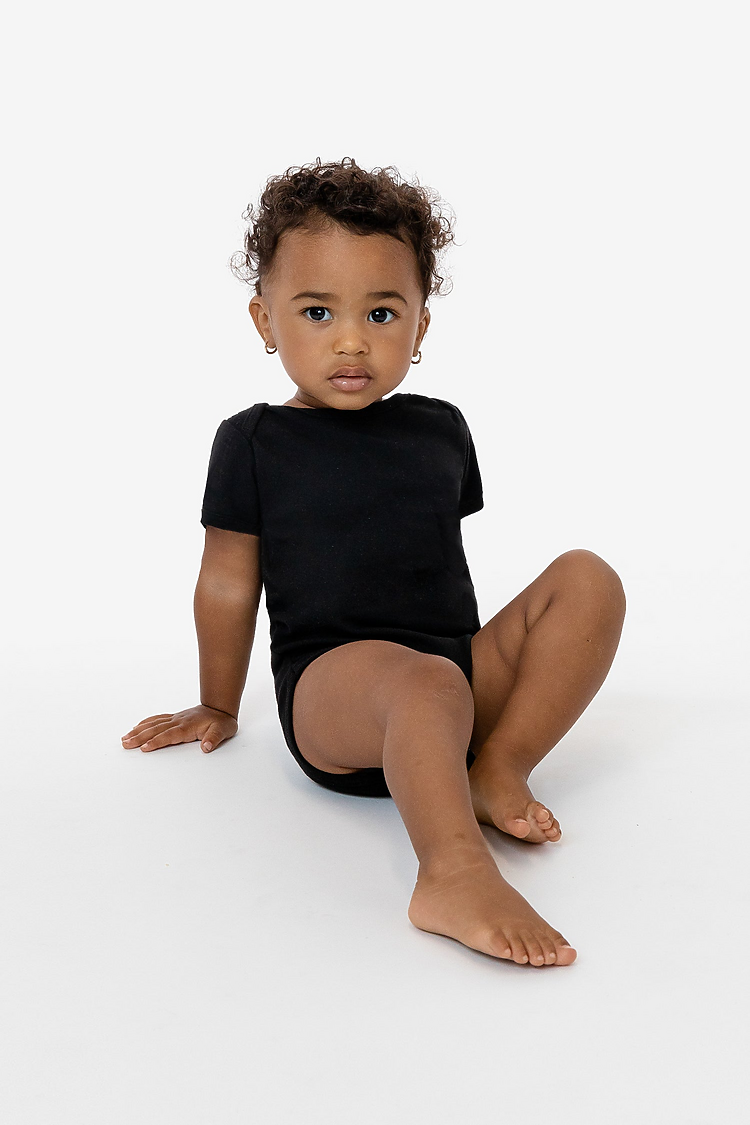 Baby Rib Infant S/S One Piece Black