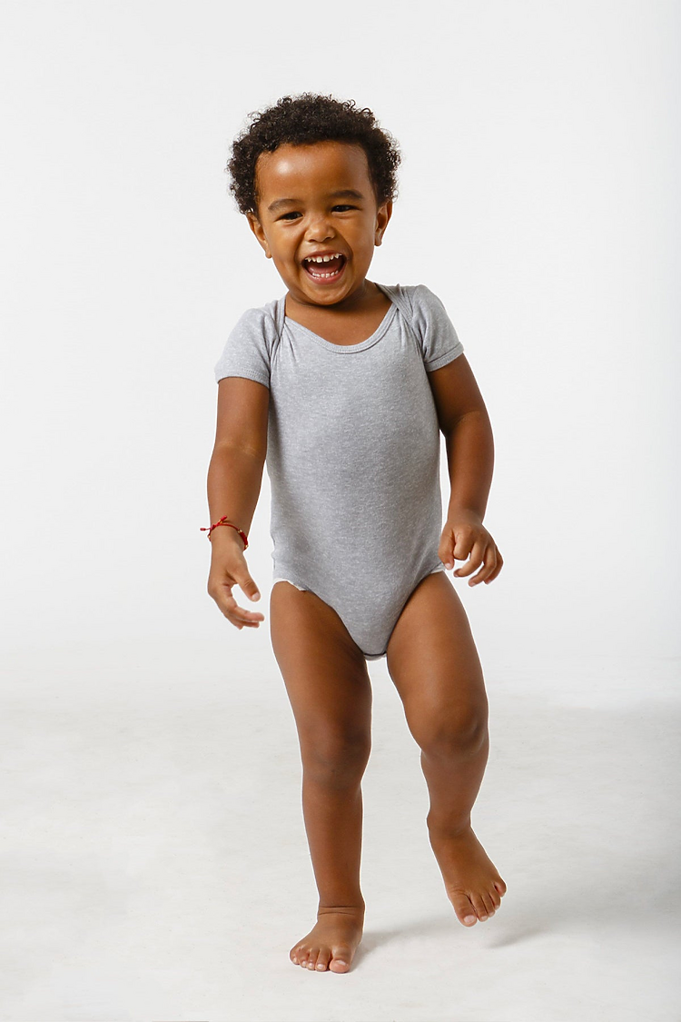Baby Rib Infant S/S One Piece HEATHER GREY