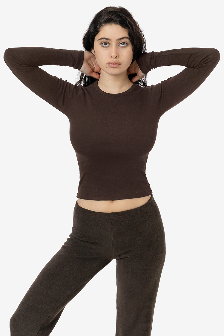 Baby Rib Long Sleeve Crewneck BROWN