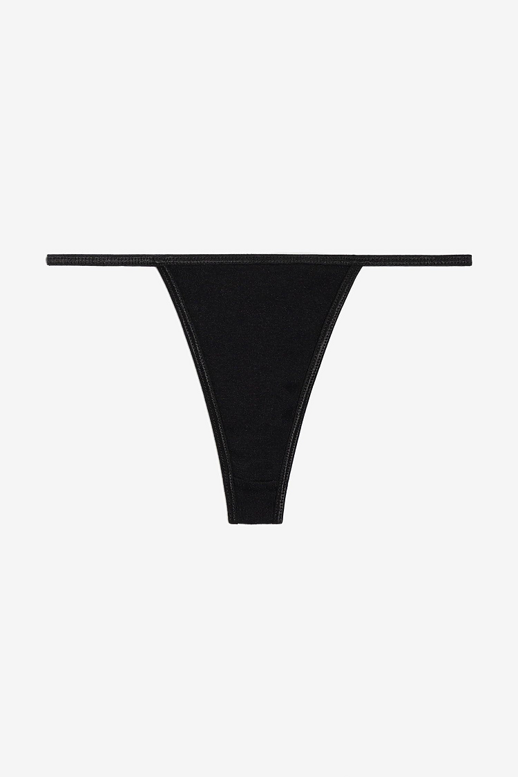 Baby Rib Thong Black