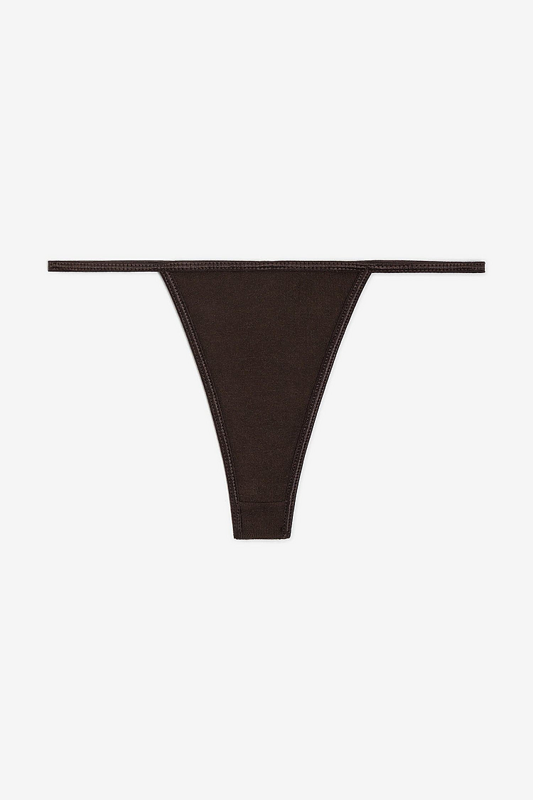 Baby Rib Thong BROWN