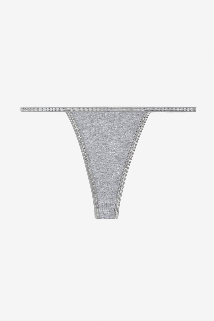 Baby Rib Thong HEATHER GREY