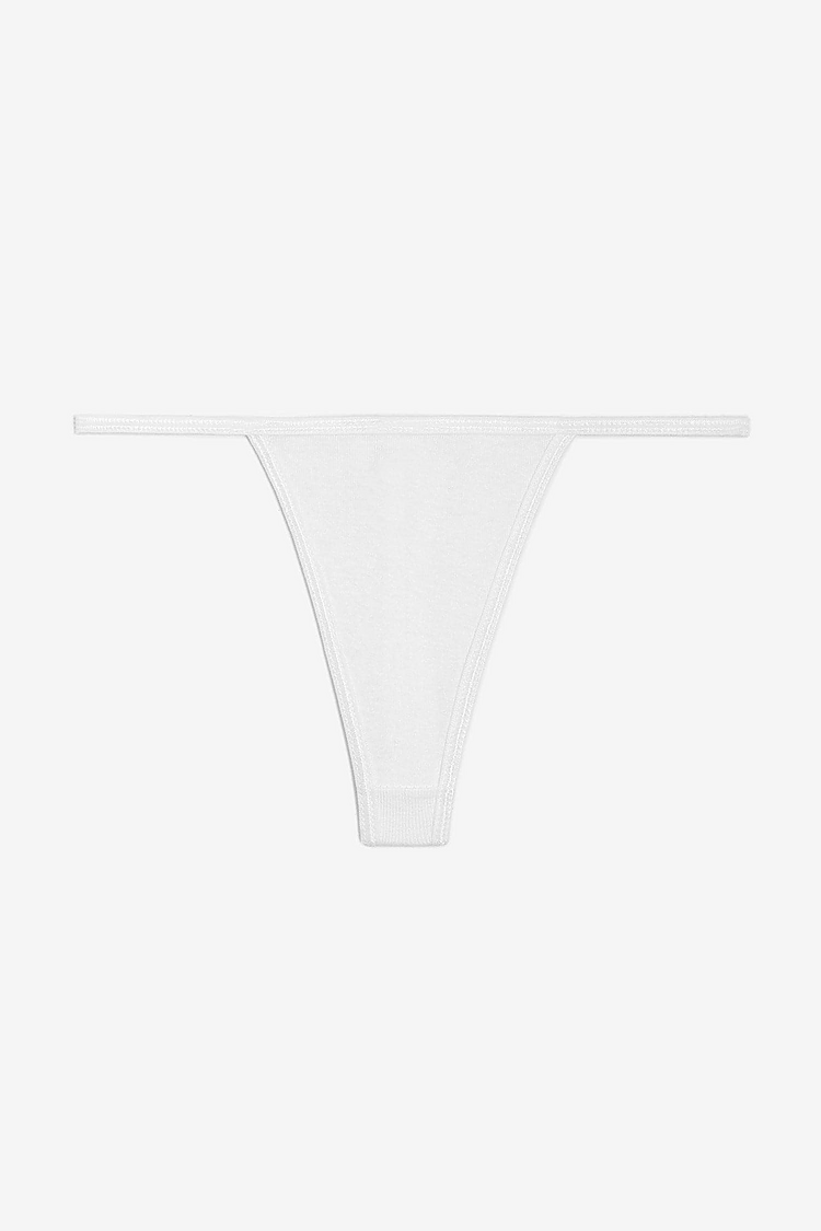 Baby Rib Thong White