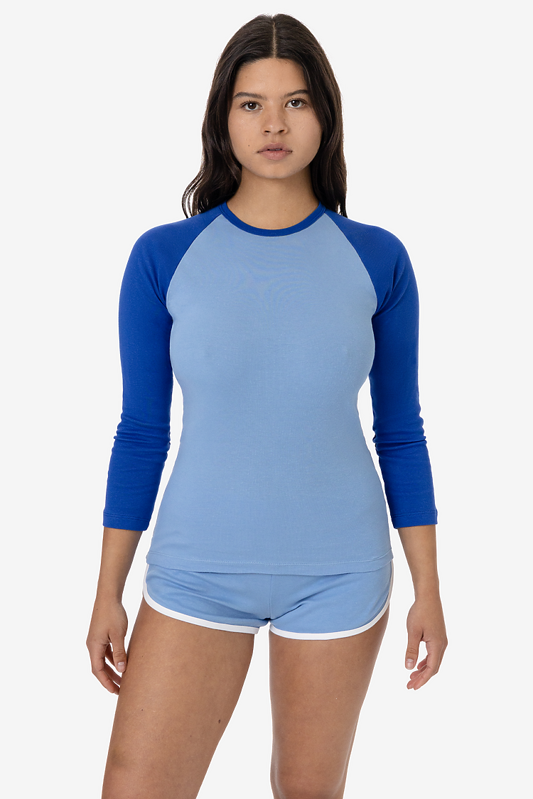 Baby Rib Long Sleeve Raglan Baby Blue/Royal