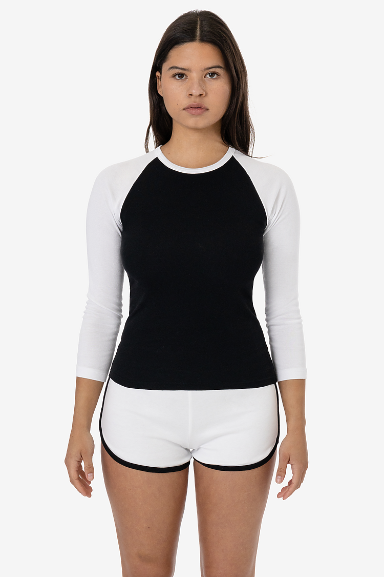 Baby Rib Long Sleeve Raglan Black/White