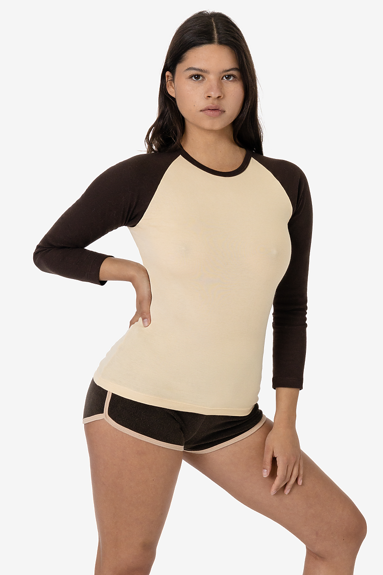 Baby Rib Long Sleeve Raglan Creme/Brown