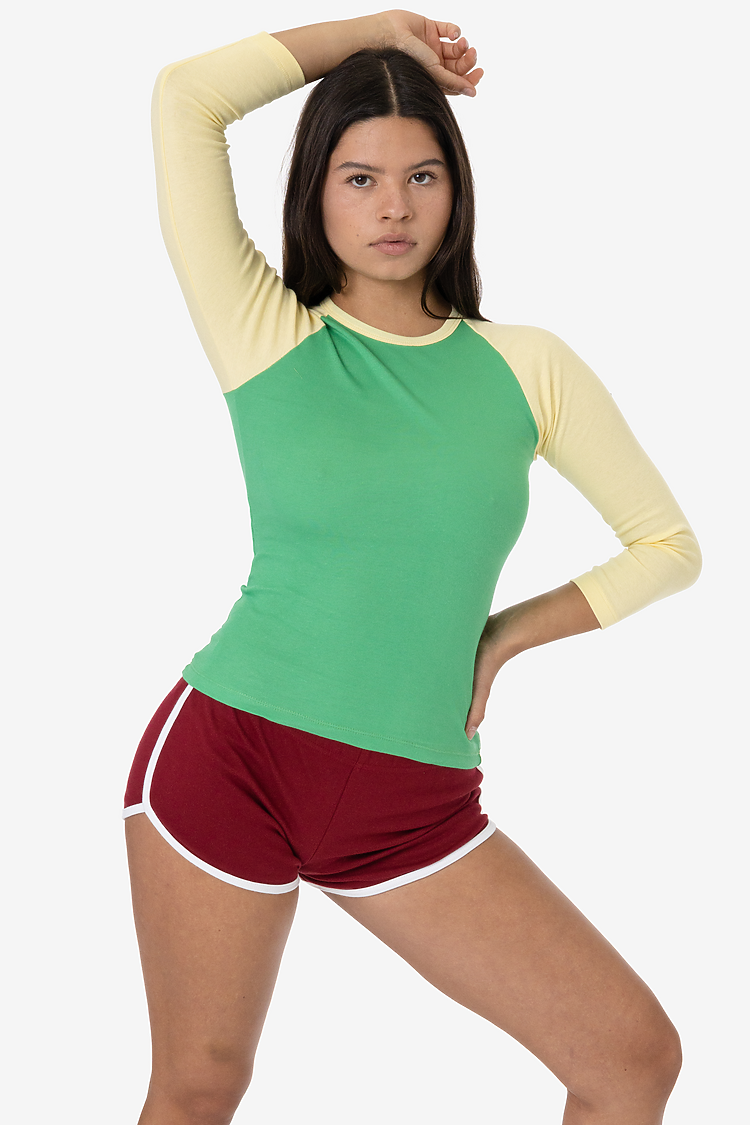 Baby Rib Long Sleeve Raglan Grass/Baby Yellow