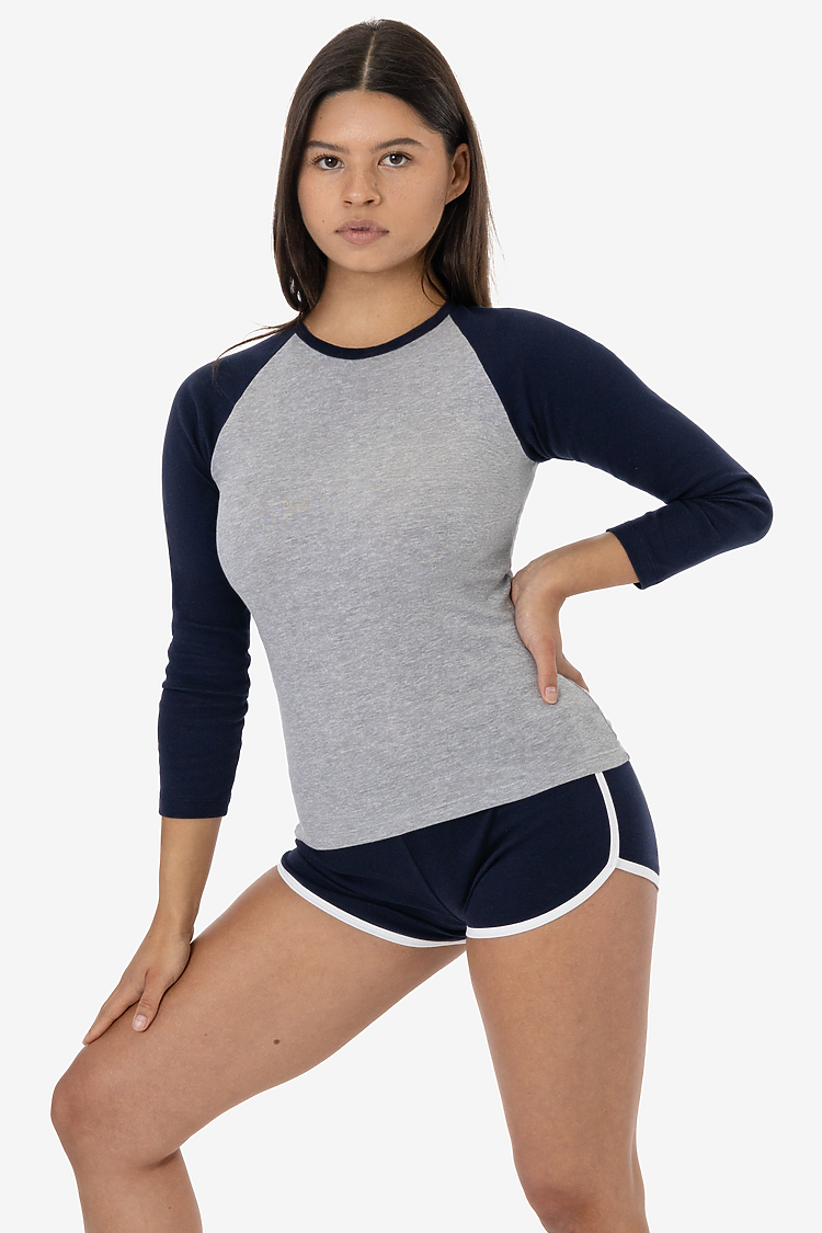 Baby Rib Long Sleeve Raglan HEATHER GREY/NAVY