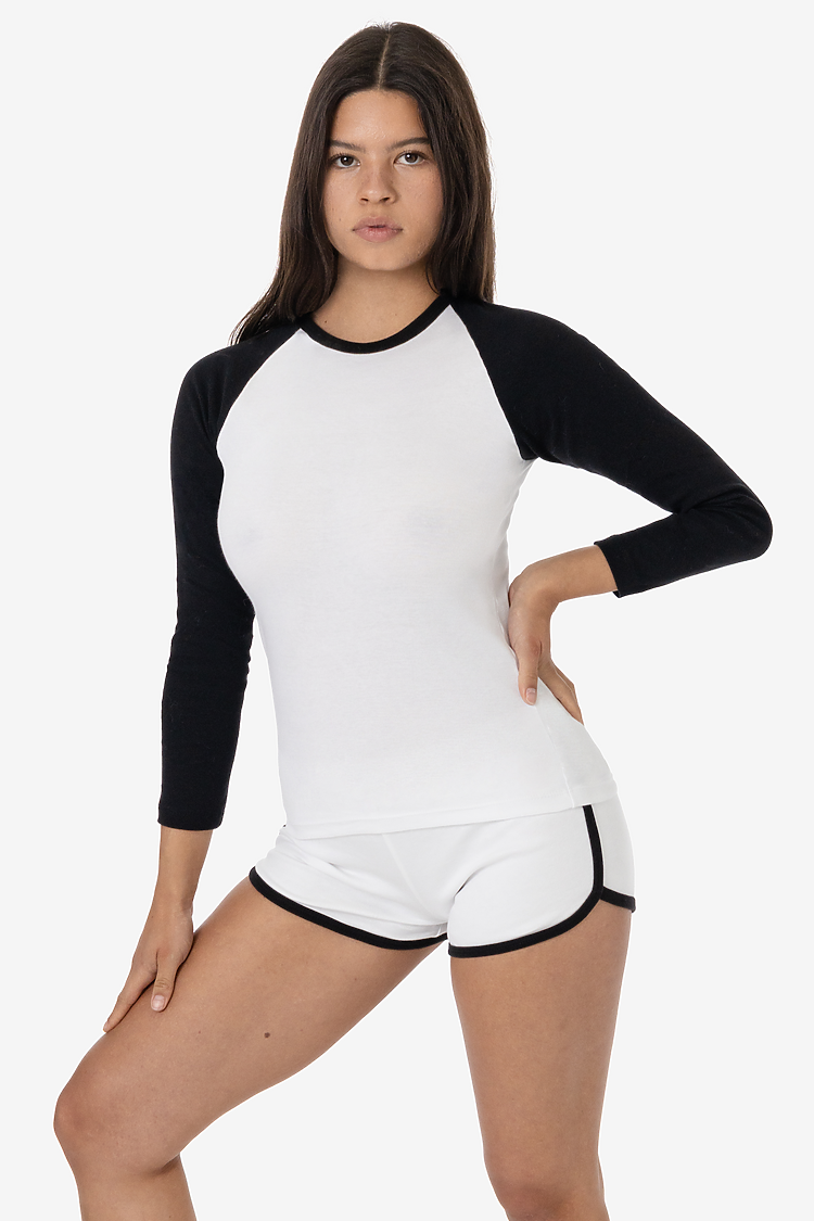 Baby Rib Long Sleeve Raglan WHITE/BLACK